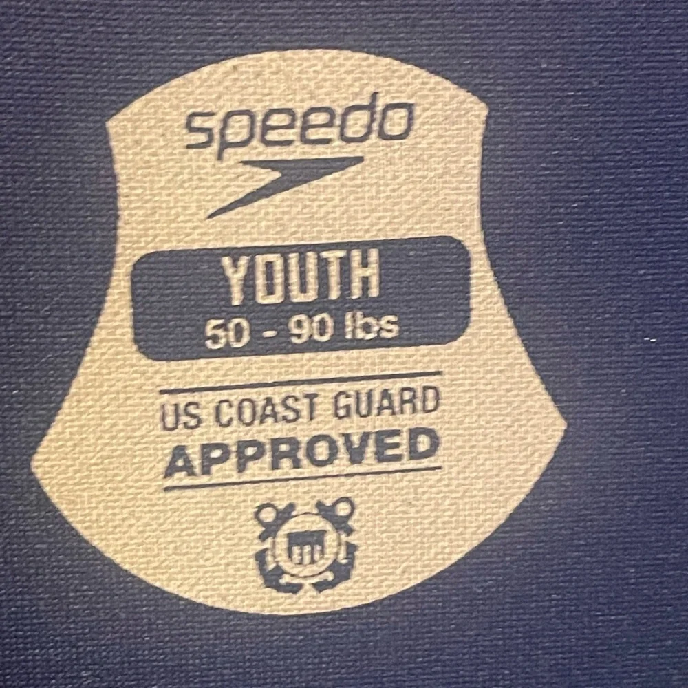 Speedo Kids Blue and White Striped Swim Vest with Zip and Buckles